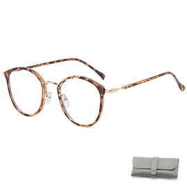 Wnddle Retro Brille ohne Sehstärke, Bilderrahmen Brille Blue Light Blocking Gläser, Rund Groß Brille mit Blaulichtfilter ohne Sehstärke Anti-Blaulicht Gläser, Klare Linsen Brille für Frauen/Männer