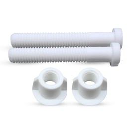 Gadgetime USA Toilet Seat Screws Hinge Bolt & Nut Kit - Durable Plastic Toilet Seat Accessories - Universal Fit for Top Mount Toilet Seat Hinges - Easy Installation, No Rust - Pack of 2