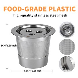 Reusable Stainless Steels K Cups for Ninja Dual Brew Coffee Makers CFP201, CFP300, CFP301, CFP305, CFP400, CFP451, and CFP307 (2 Pack)