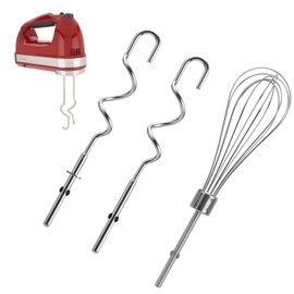CLKE 3-Piece Set Dough Hook Hand Mixer for KHMPW | KitchenAid Kitchenaid Whisk Stainless Steel for KitchenAid Hand Mixer Replacement Egg Beater Kitchen Accessories