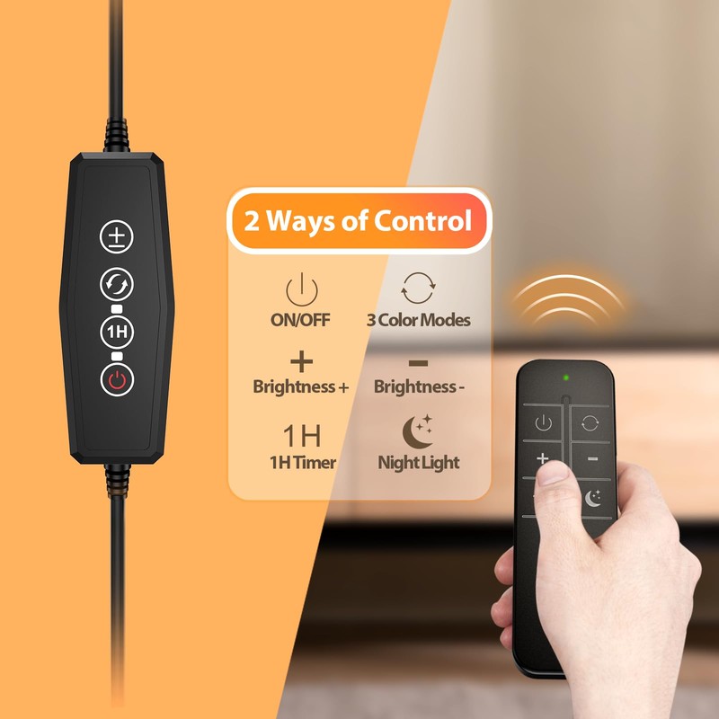 iFalarila Reading Light with Remote, LED Desk Lamp Clip on