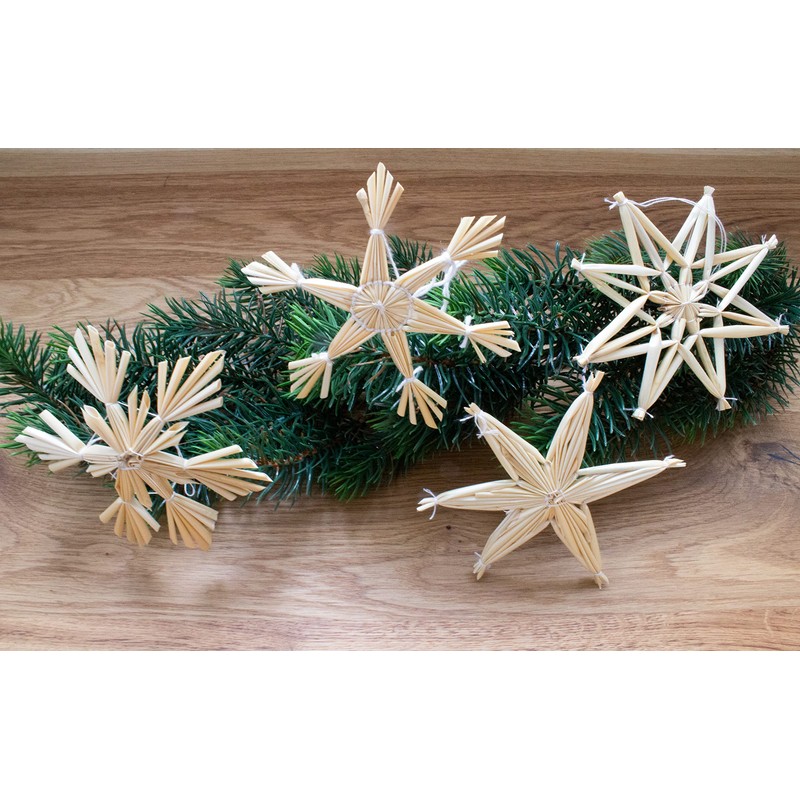 Annastore Hanging Straw Stars, Various Sizes - Straw Stars, Tree
