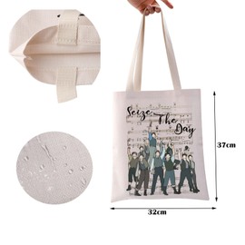ZJXHPO Newsies Musical Tote Bag Seize The Day Reusable Grocery Shopping Bag Broadway Musical Lover Shoulder Bag (Seize The Day Tote)