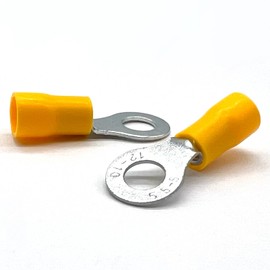 (1000 Pieces) Yellow PVC/Vinyl #10 Diameter Ring Crimp Connector, American Wire Gauge 12-10