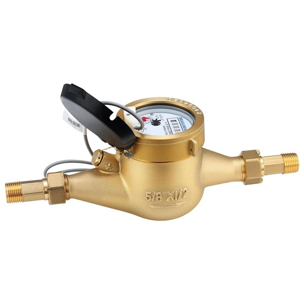 MEASUREMAN 1/2" Pulsed Multi-Jet Gallon Water Meter Fully Brass Pulse