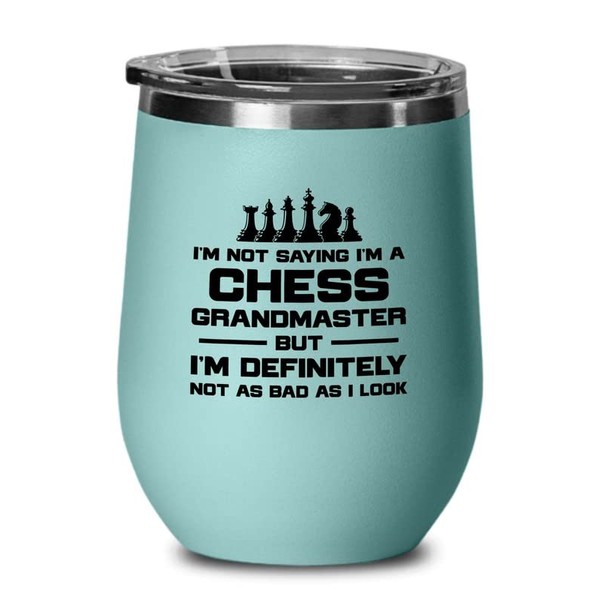 Chess Teal Wine Tumbler 12oz - not as bad as