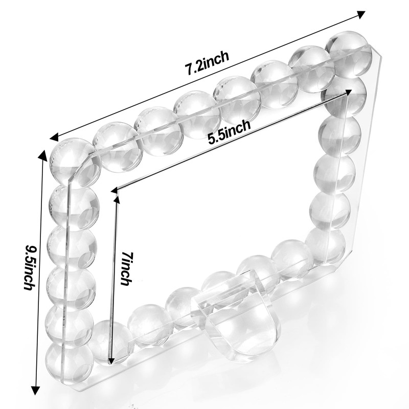 SAAEH SWWH Clear Bubble Crystal Picture Frames 5x7 with 24