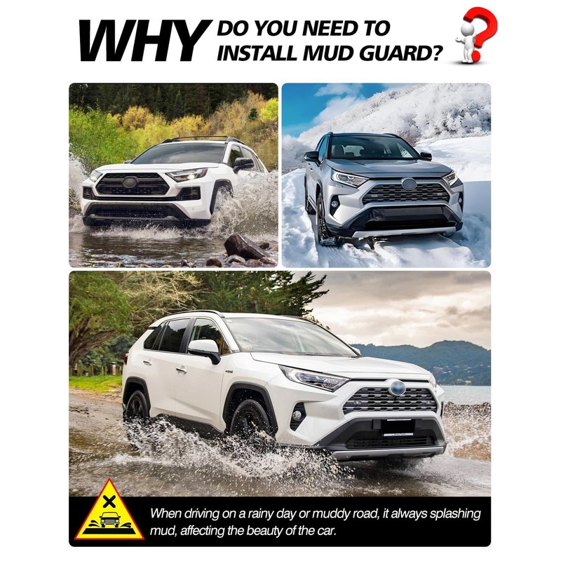 Powerty Custom Fit for Mud Flaps Toyota RAV4 2025 2024