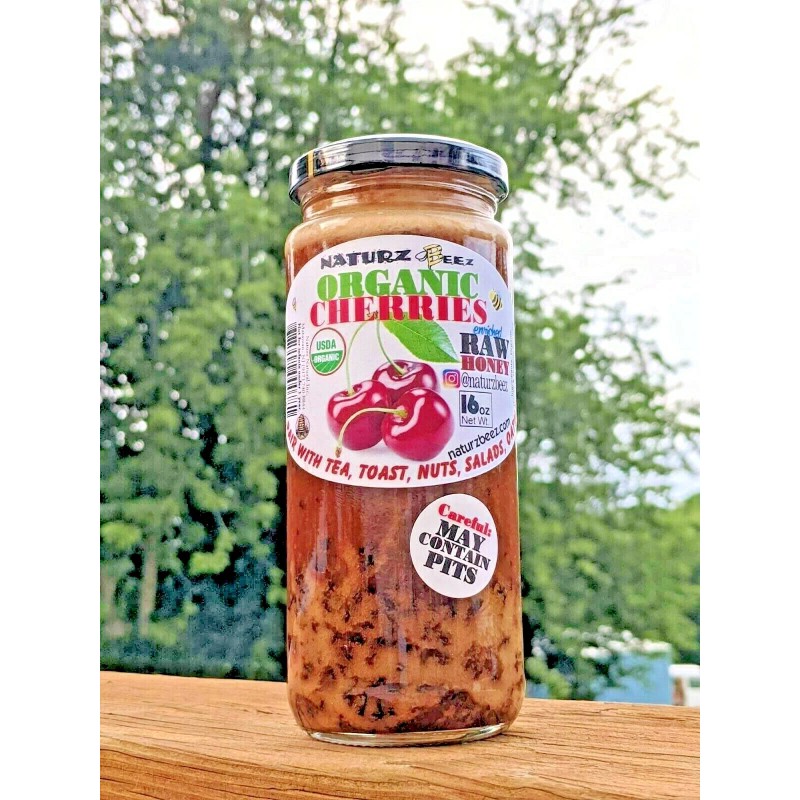 NATURZ BEEZ ORGANIC RAW HONEY & ORGANIC CHERRIES 1LB USDA