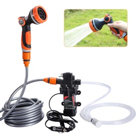 Bang4buck Portable Intelligent Electric Pressure Washer Pump 120W 80PSI 12V Portable Pressure Powerful Washing Kit for Home, Car, Garden, Projects