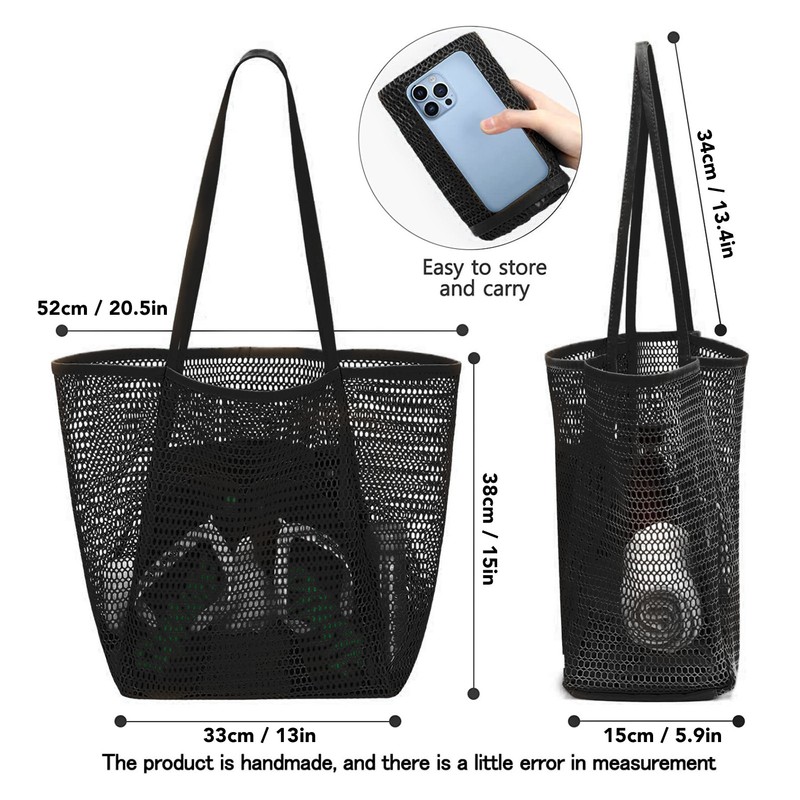 Mesh Beach Handbag Large Capacity Quick Dry Multifunctional Breathable Shopping