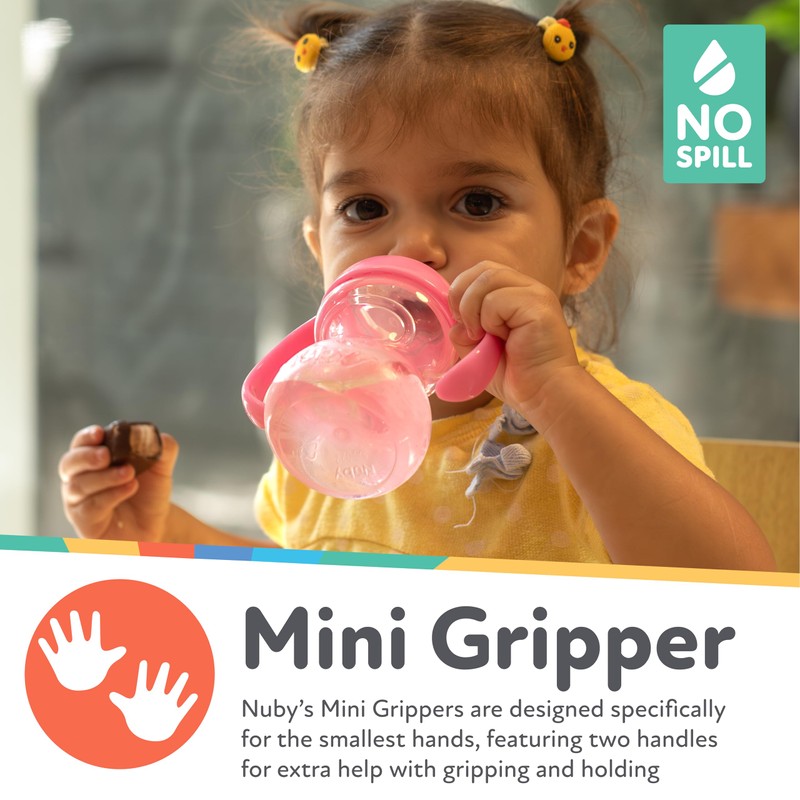 Nuby Mini Grip N' Sip No-Spill Baby Sippy Cups with