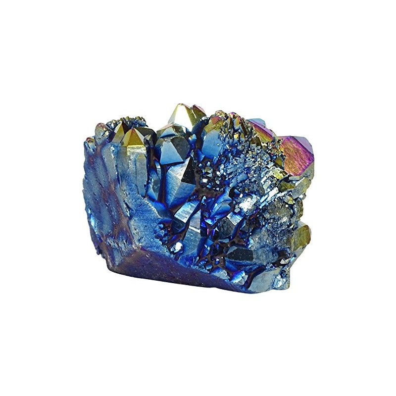 Harmonize Reiki Healing Crystal Rainbow Titanium Coated Cluster Specimen Natural