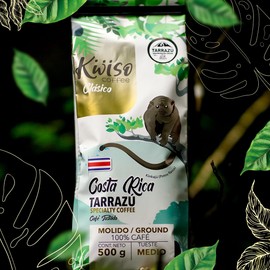 Kwiso Coffee Classic Tarrazu Costa Rica Single Origin 100% Arabica – Medium Roast Ground Gourmet Specialty Coffee, 17.6 oz