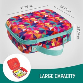 Estuche Jumbo ZIPIT para Lápices para Niñas, Bonito Estuche para Lápices para la Escuela, Estuche Organizador de Papelería de Gran Capacidad, Colorido