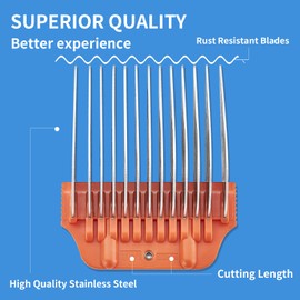 32MM 1 1/4Inch Wide Clipper Guard for A5 Blades, Compatible with Andis Wahl Oster More, Pet Grooming Attachment Stainless Steel Professional Comb