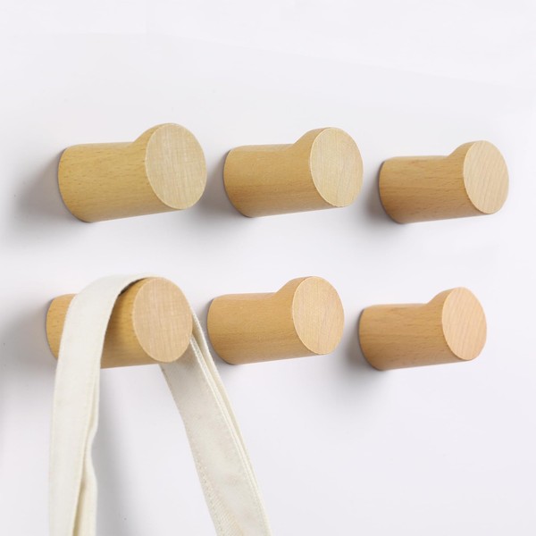 Natural Wood Wall Hooks Rustic Wood Coat Hooks Wall Mounted