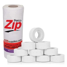 Perco Zip White Labels - 1 Sleeve - 5,000 Blank Price Marking Labels