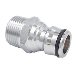 SpiceFlow Device Connector/Tap Connector Chrome/Brass with 3/4 Inch to 3/4 Inch Male Thread Professional Gardena Compatible