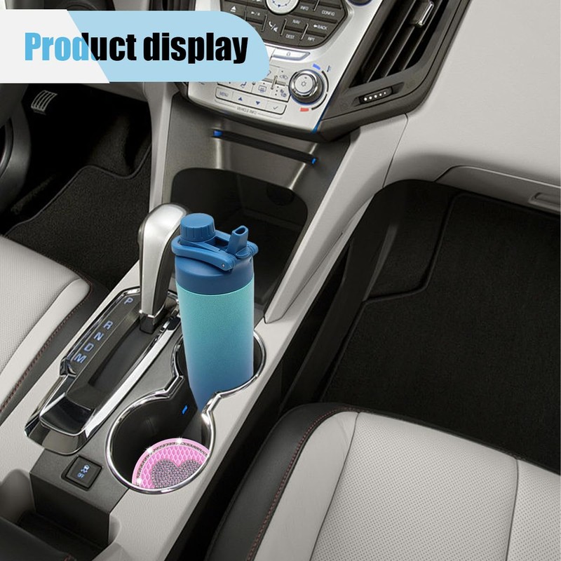 2PCS Bling Car Cup Holder Insert Coasters- 2.75 Inch Non-Slip