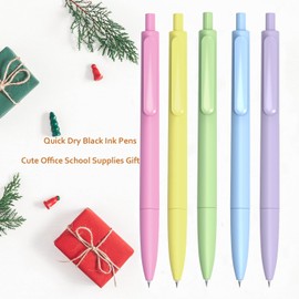Gel Pens, 5 Pcs 0.5mm Black Ink Pens Fine Point Smooth Writing Pens, High-End Series Pens for Journaling Note Taking, Cute Office School Supplies Gifts for Women Men