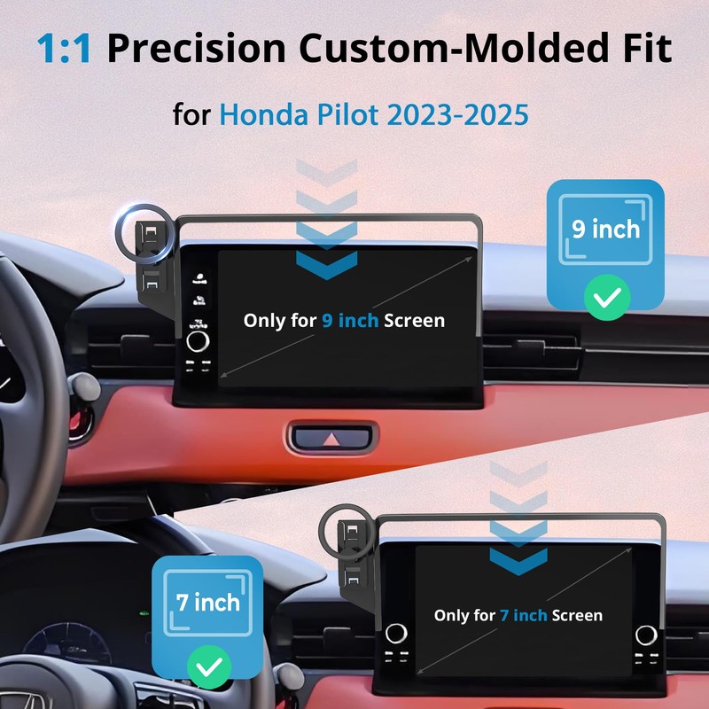 Takeyman Magnetic Phone Holder for Honda Pilot 2023-2025, 7/9-Inch Screens
