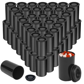 Sgehai 36pcs plastic film canisters,camera film cans,camera film cans,film container,reusable waterproof film jars for science activities (black)