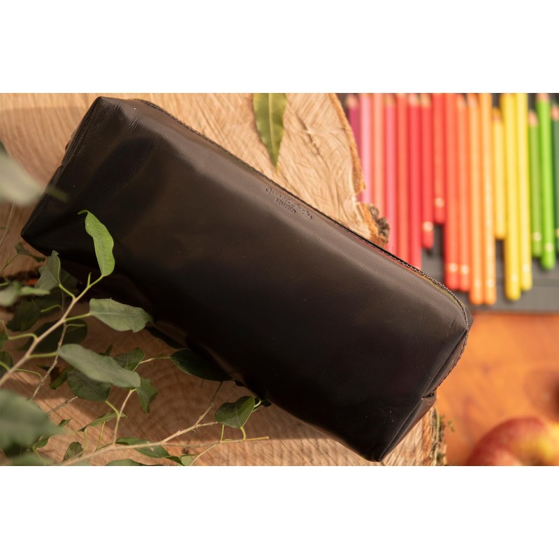 Gusti Ingemar Leather Pencil Case Black Leather