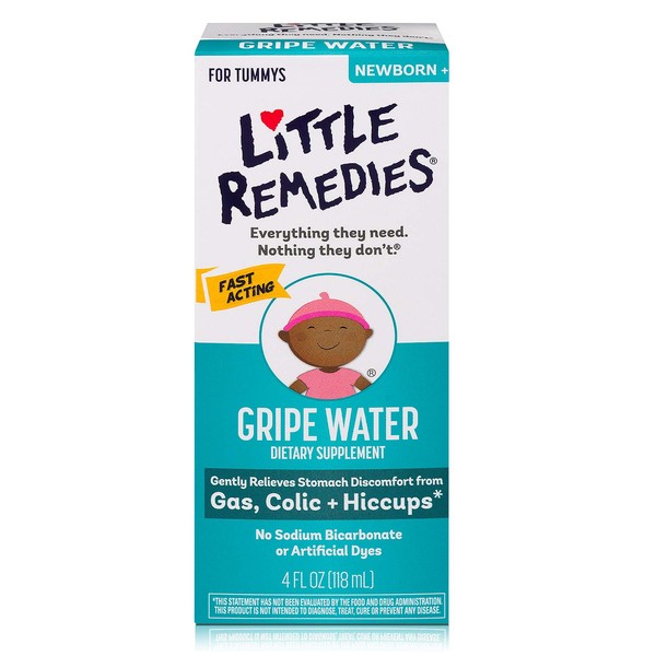 Little Remedies Gripe Water-No Alcohol, Sodium Bicarbonate, Artificial Color & Gluten Free-Safe for Newborns, 4 Fl. Oz (Pack of 1)