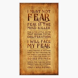 Litany Against Fear Bumper Sticker Vinyl Decal 5 inches
