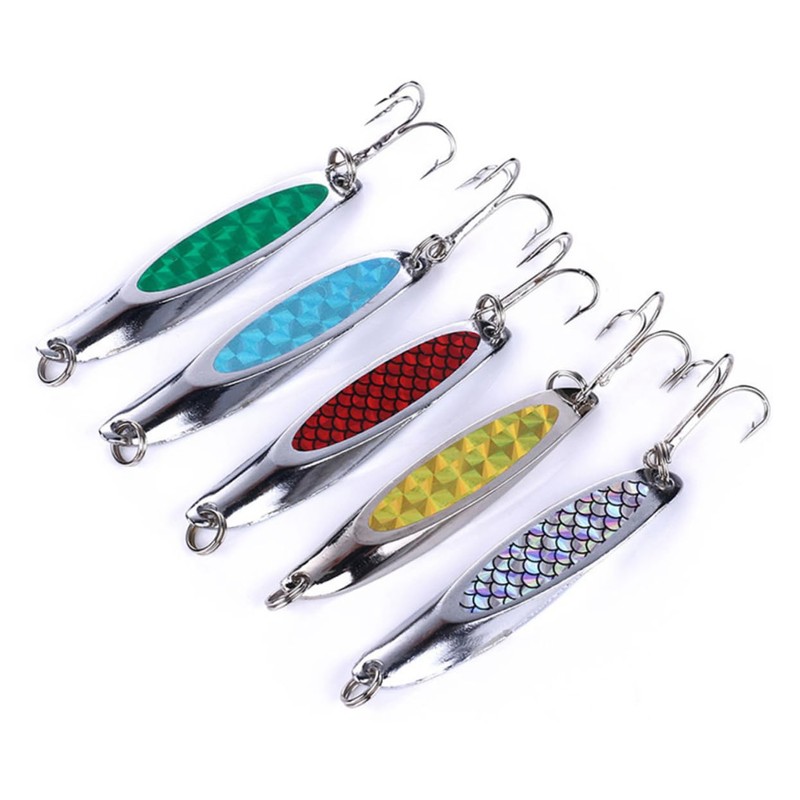 BESPORTBLE 5pcs Sequins Fishing Lures Beveling Hook Baits for Anglers
