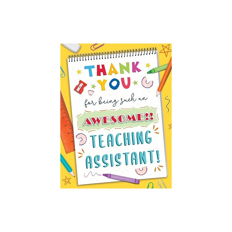 Piccadilly Greetings Thank You Teacher Teaching Assistant Card Notepad -