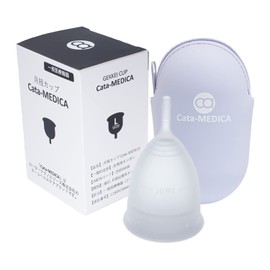 Cata-MEDICA 月経カップ 生理用品 生理カップ 12時間使用可 フェムテック フェムケア 初心者でも使いやすい ［一般医療機器］ 収納ポーチ付き Lサイズ