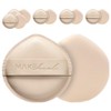Makeheal Cloud Pangpang Puff + Case Set, Beige, 6 Pieces / 메이크힐 구름 팡팡 퍼프 + 케이스 세트, 베이지, 6개