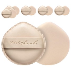 Makeheal Cloud Pangpang Puff + Case Set, Beige, 6 Pieces / 메이크힐 구름 팡팡 퍼프 + 케이스 세트, 베이지, 6개