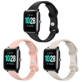 Lzwldan 3 Pack Slim Watch Bands Compatible with ID205L Smart Watch,Soft Sport 19mm Replacement Strap for Popglory,GRV,YAMAY,Willful,Veryfitpro ID205L/ID205/ID205U/ID205S/ID205G/SW020/SW021 Smart Watch