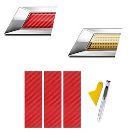 LANZMYAN Bowtie Logo Wrap Stickers for Chevy Cut-Your-Own Carbon Fiber Emblem Overlays DIY Decals 3PCS Red
