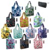 BeeGreen 12 Packs Flower Reusable Grocery Bags Reusable Tote Bags