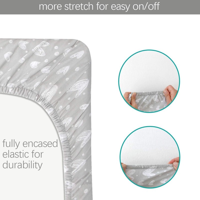 SPRINGSPIRIT Next To Me Crib Sheets 2 Pack,100% Jersey Knit