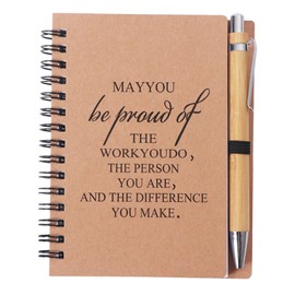 Thank You Gifts for Colleagues Women Men, A6 Spiral Notepad with Ballpoint Pen Set, Inspirational Coworker Employee Appreciation Colleague Leaving Gifts New Job Proud of You Positive Notebook