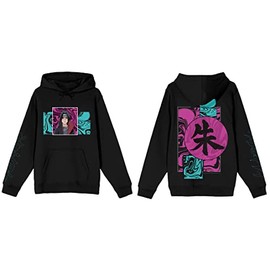 Naruto Shippuden Itachi Paint Background Men's Black Sweatshirt-Medium