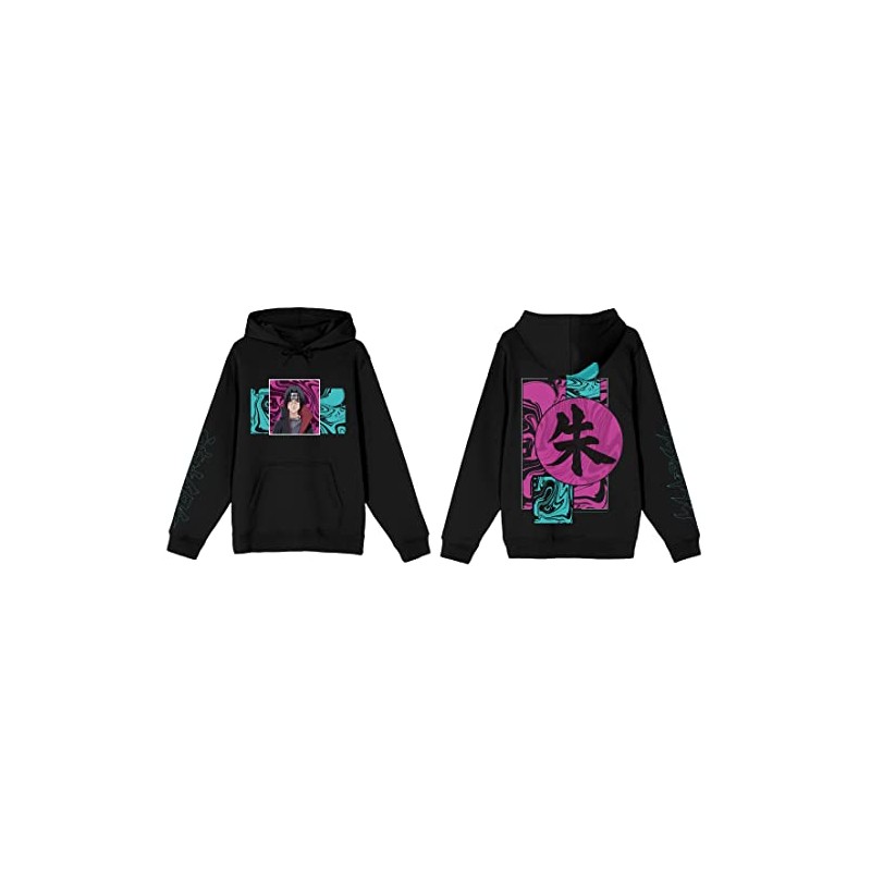 Naruto Shippuden Itachi Paint Background Men's Black Sweatshirt-Medium