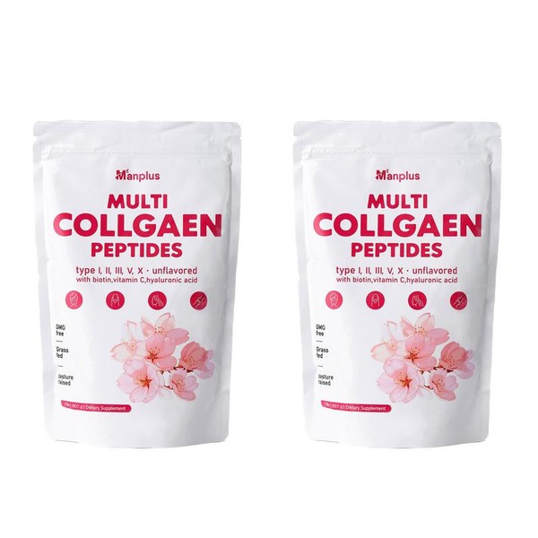 MANPLUS QQZOFG Multi Collagen Peptide Powder for Youthful Skin, Hair,
