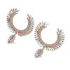 Marquise Flower Teardrop Earrings KC Gold Glittering Semicircle Teardrop Dangle