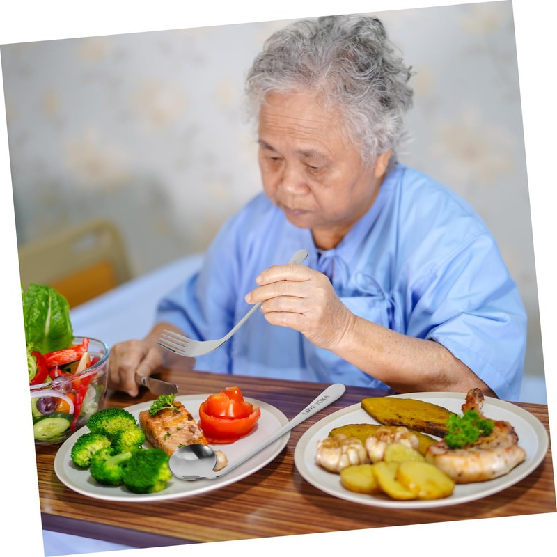 Gatuida 1Set Angled Utensils for Easy Self Feeding Ergonomic Tableware