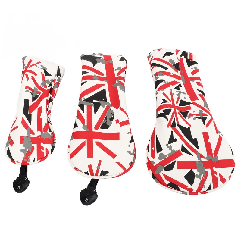 3Pcs Golf Club Head Cover Oxford Cloth British Flag Golf