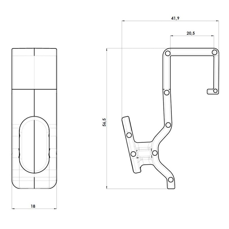 SOMA Window Hooks Transparent 20 mm Set of 20 for