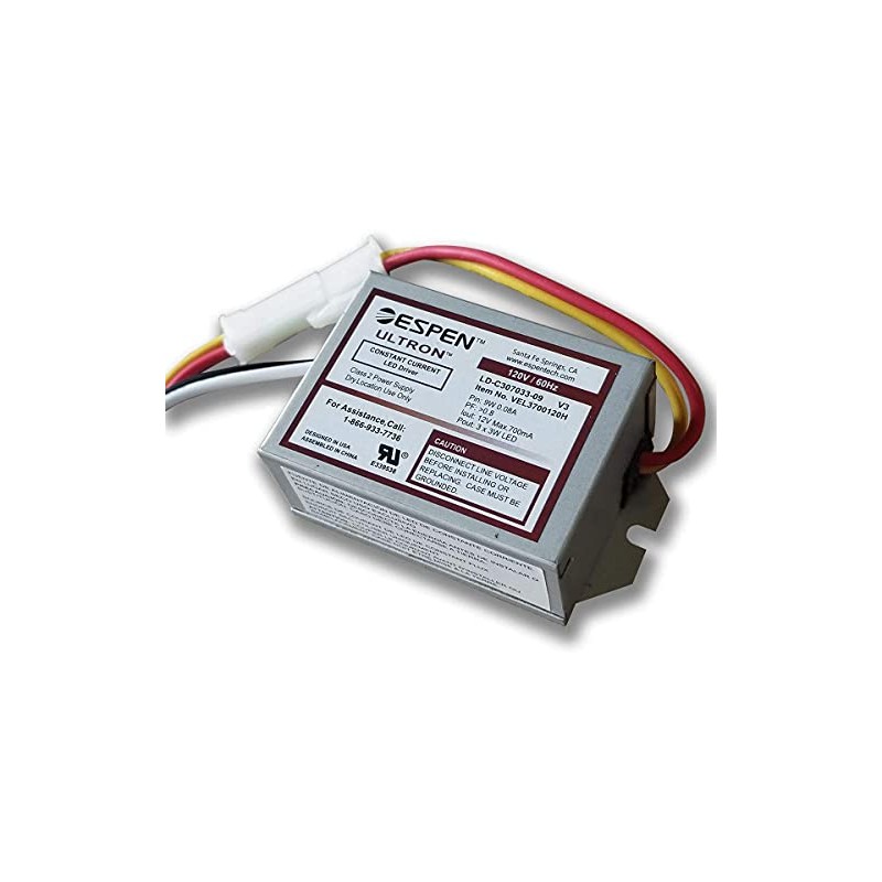 VEL3700120H, LD-C307033-09 Espen LED Driver, Constant Current, Input 120V, 3