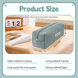 Guishop-EU Pencil Case, Corduroy Fabric, Pencil Case, Milky Grey Pencil Case for Girls, Teenagers, Pencil Case, School Pencil Case for School, Office, gray, Simple and generous