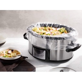 PanSaver EZ Clean Slow Cooker Liners - Disposable Liners & Bags for Instant Cleanup with No Scrubbing - Fits slow cookers and 9x13 pans, 25 Count